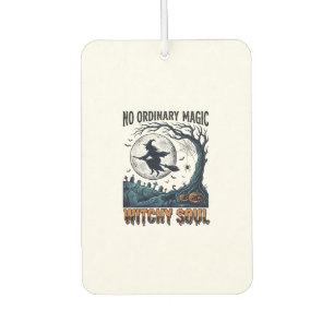 Witchy Halloween Art Vintage Engraving Moonlit Spe Car Air Freshener