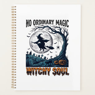 Witchy Halloween Art Vintage Engraving Moonlit Spe Planner