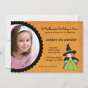 Witchy Halloween Birthday Invitation