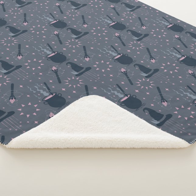 Witchy Halloween Caldron Magic Sherpa Blanket (3/4)