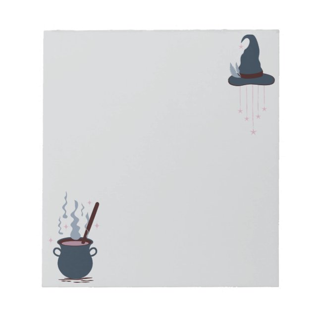 Witchy Halloween - Magic Hat & Caldron  Notepad (Front)