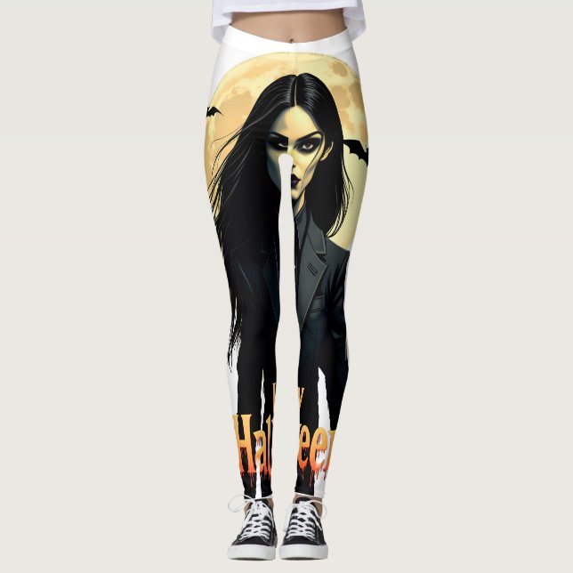 Witchy Halloween Night Leggings (Front)