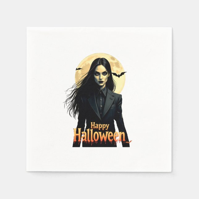 Witchy Halloween Night Napkin (Front)