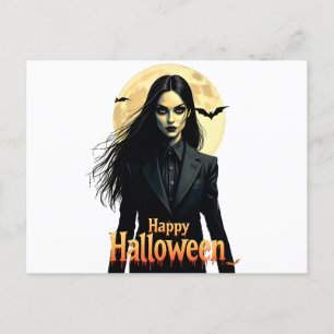 Witchy Halloween Night Postcard