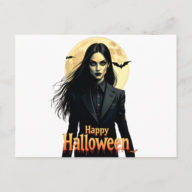 Witchy Halloween Night Postcard (Front)