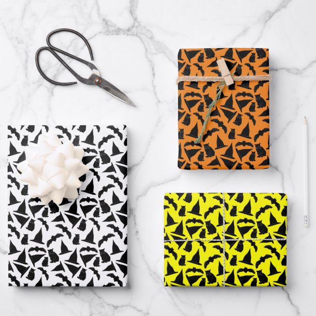 Witchy Halloween Wrapping Paper Sheets (Front)