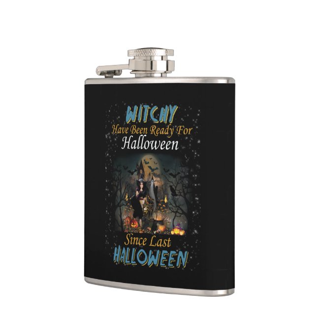 Witchy Have Been Ready For Halloween Hip Flask (Left)