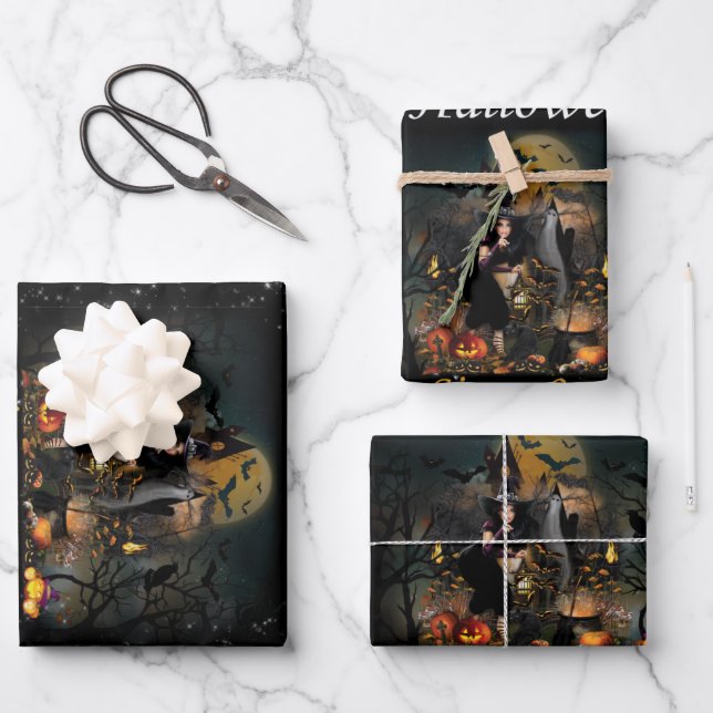 Witchy Have Been Ready For Halloween Wrapping Paper Sheet (Front)