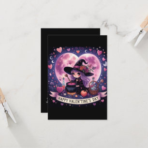 Witchy Heart Love Valentines Day Magical Cards