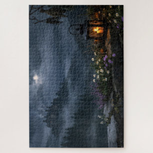 Witchy Lantern Moon View Jigsaw Puzzle