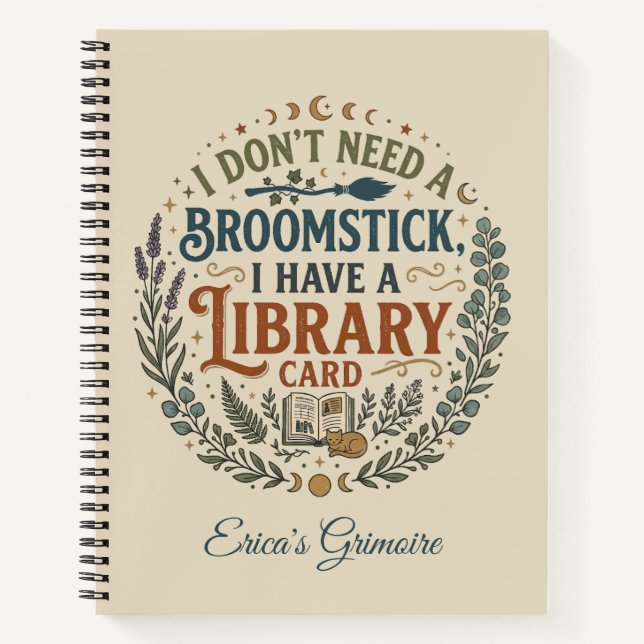 Witchy Librarian Library Card Book Lover Custom (Front)