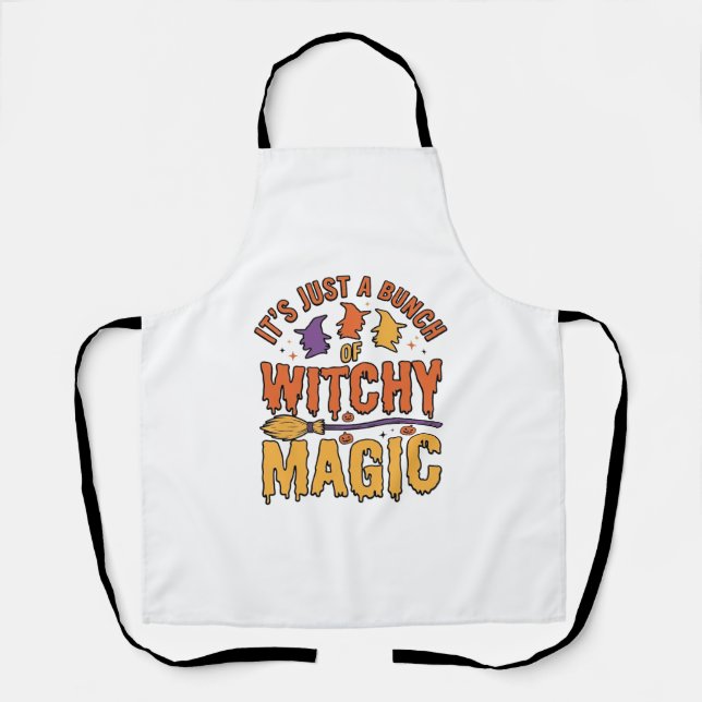 Witchy Magic Halloween Typography Design_1 Apron (Front)