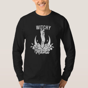 Witchy Mama Esoteric Crystal Moon Hand Spiritual Q T-Shirt
