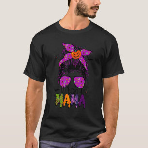 Witchy Mama Halloween Messy Bun Witch Mum Women Sp T-Shirt