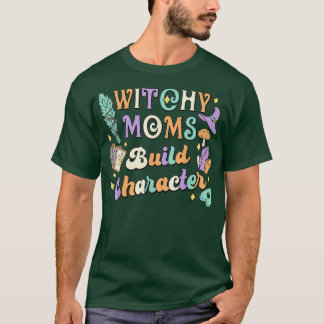 Witchy Moms Build Character Tarot 60s 70s Hallowee T-Shirt