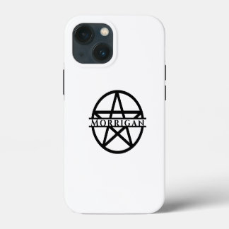 Witchy Monogram Pentagram Monochrome Name iPhone 13 Mini Case