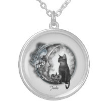 Witchy Moon And Black Cat Personalised