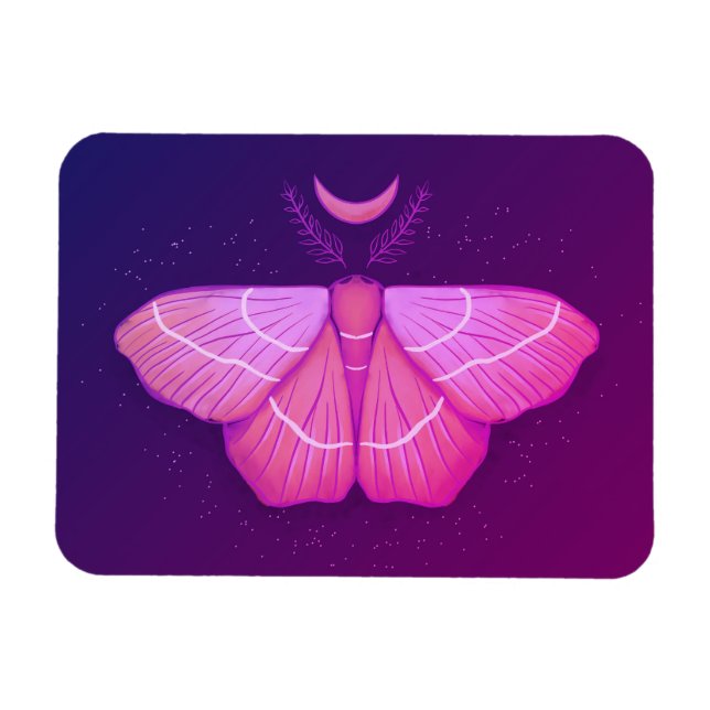 Witchy Moth Butterfly Purple Magical Insect Magnet (Horizontal)