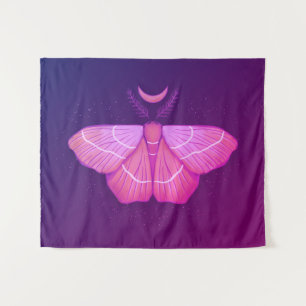 Witchy Moth Butterfly Purple Magical Insect Tapestry