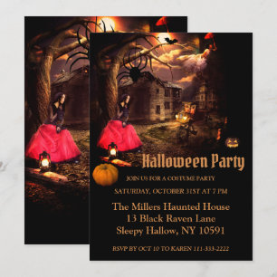 Witchy Night Halloween Night Party Invitation