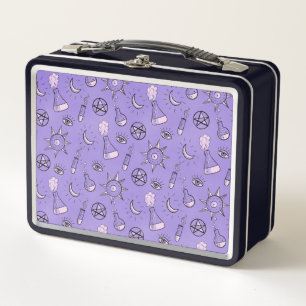 Witchy Occult Symbols Pattern - Mystical Magical Metal Lunch Box