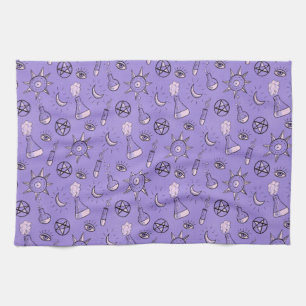Witchy Occult Symbols Pattern - Mystical Magical Tea Towel