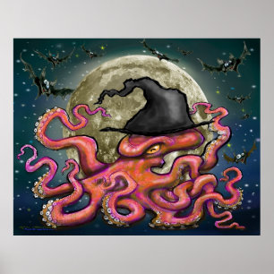 Witchy Octopus Poster
