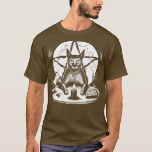 Witchy Pentagram Cat T-Shirt