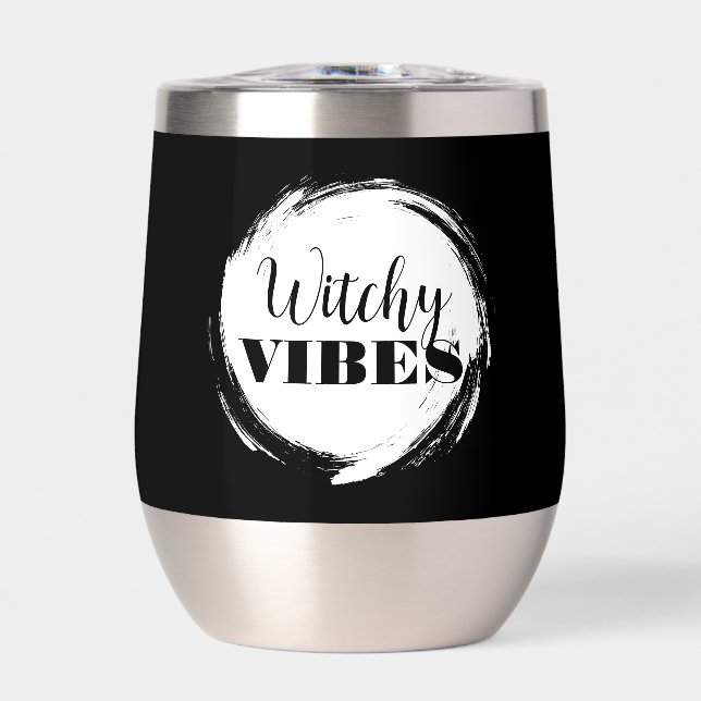 Witchy Personalized Halloween Party Black White (Front)
