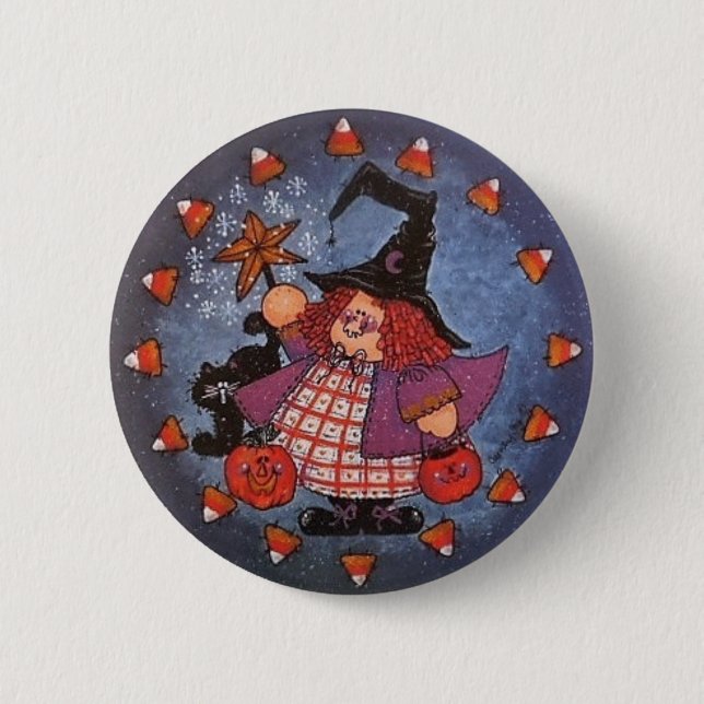 Witchy Poo Button Pin (Front)