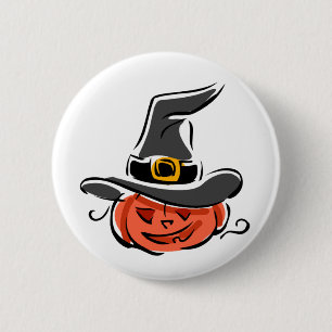 Witchy Pumpkin 6 Cm Round Badge