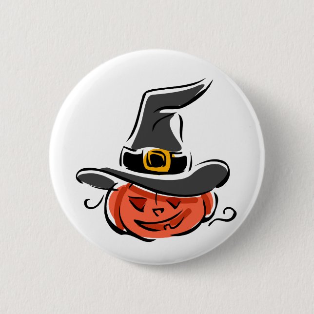 Witchy Pumpkin 6 Cm Round Badge (Front)