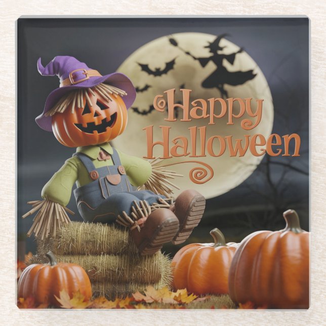 Witchy Pumpkin Drink Coaster (Front)