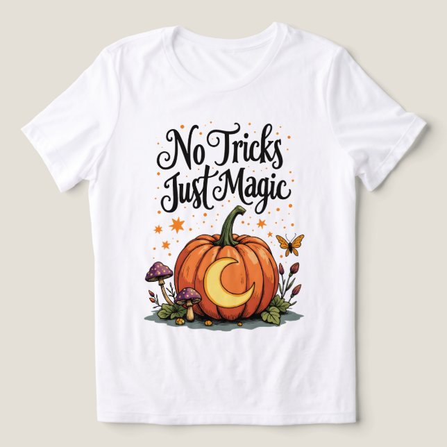 Witchy Pumpkin Moon Magic Graphic Tri-Blend Shirt (Design Front)