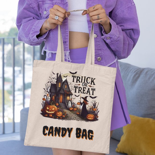 Witchy pumpkin night magic! tote bag (Creator Uploaded)