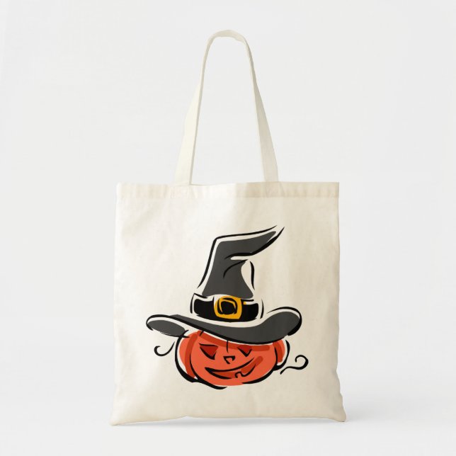 Witchy Pumpkin Tote Bag (Front)