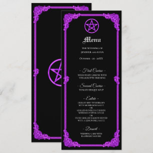 Witchy purple Glow Gothic Wedding Menu