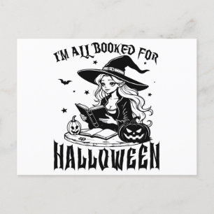 Witchy Reads: I’m All Booked for Halloween Postcard