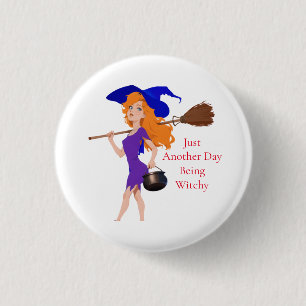 Witchy Redhead Thunder_Cove  3 Cm Round Badge