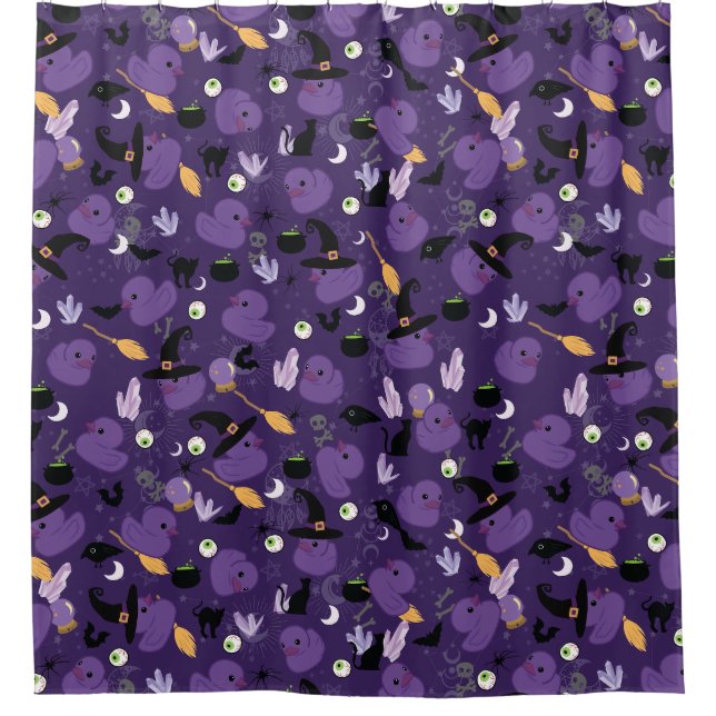 Witchy Rubber Ducks Shower Curtain (Front)
