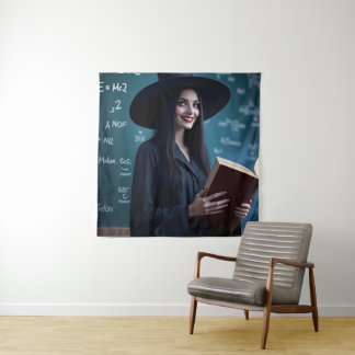 Witchy Science Teacher – Magical Classroom  Tapestry