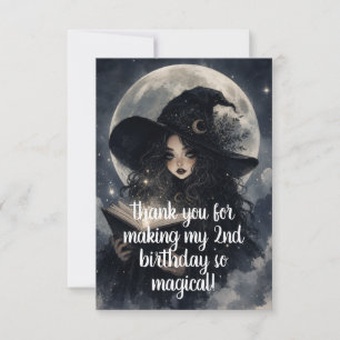 witchy second birthday party thank you cards