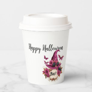 Witchy Skull "Happy Halloween" Travel Mug Paper Cups
