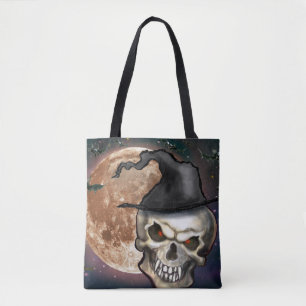 Witchy Skull Hat Tote Bag