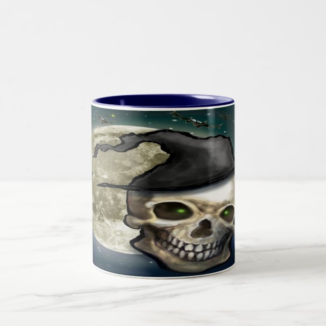Witchy Skull Two-Tone Coffee Mug (Center)