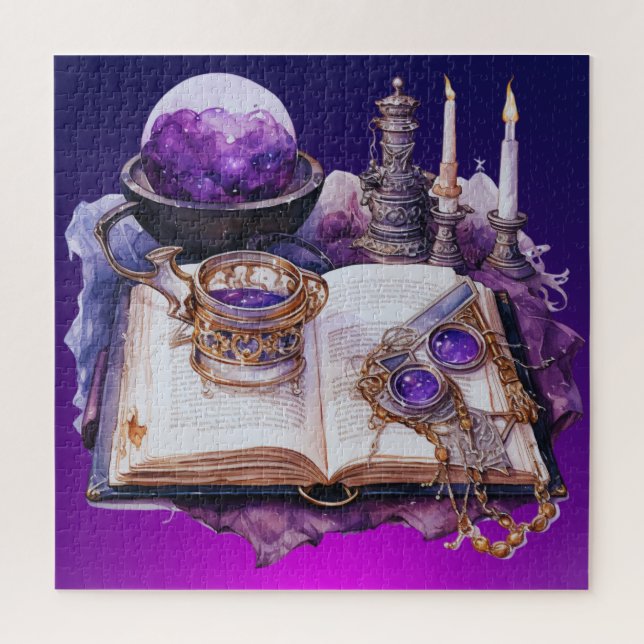 Witchy Spell Book | Mystical Vibes Jigsaw Puzzle (Vertical)