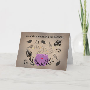 Witchy Spell Pegan Magical Mysterious Birthday Card