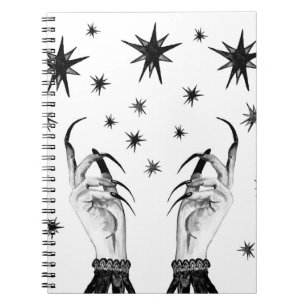 Witchy Stars: Halloween Night Background Notebook