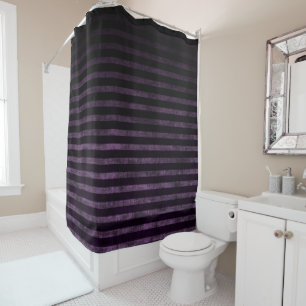 Witchy Stripes in Purple and Black Shower Curtain