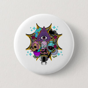 Witchy Vibes and Spiders 6 Cm Round Badge